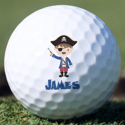 Blue Pirate Golf Balls - Non-Branded - Set of 3 (Personalized)