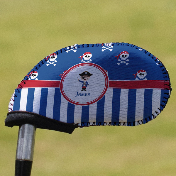 Custom Blue Pirate Golf Club Iron Cover (Personalized)