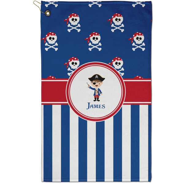 Custom Blue Pirate Golf Towel - Poly-Cotton Blend - Small w/ Name or Text