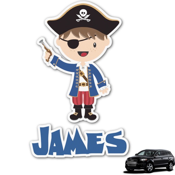 Custom Blue Pirate Graphic Car Decal (Personalized)