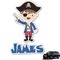 Blue Pirate Graphic Car Decal