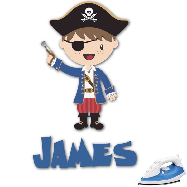 Custom Blue Pirate Graphic Iron On Transfer - Up to 15"x15" (Personalized)
