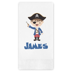 Blue Pirate Guest Napkins - Full Color - Embossed Edge (Personalized)