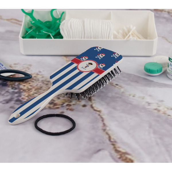 Blue Pirate Hair Brush - In Bathroom