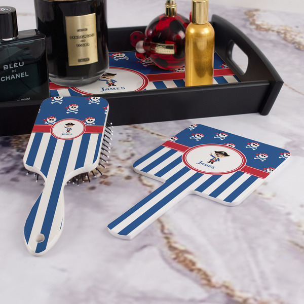 Blue Pirate Hair Brush and Hand Mirror - Bathroom Scene