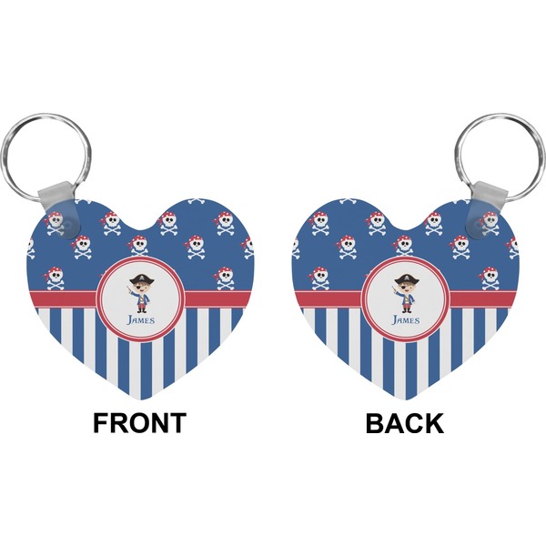 Blue Pirate Heart Keychain (Front + Back)