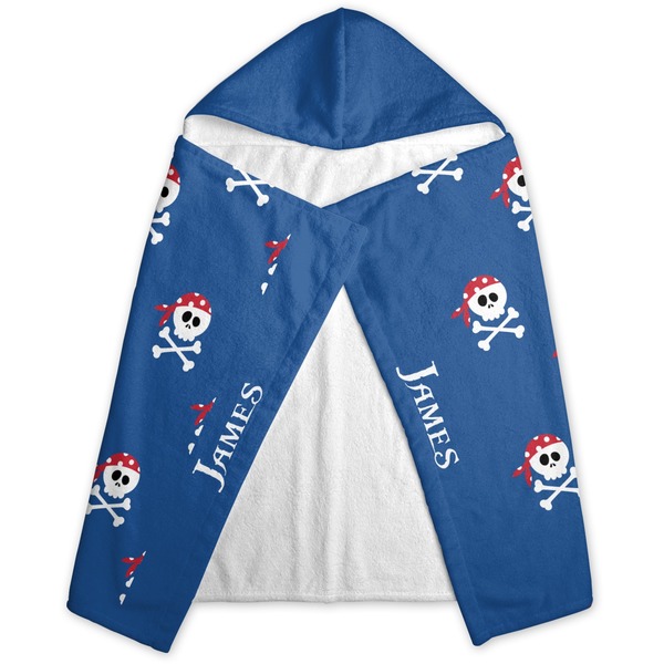 Blue Pirate Hooded Towel - Folded