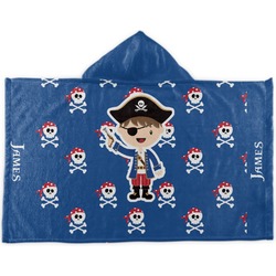 Blue Pirate Kids Hooded Towel (Personalized)