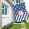 Blue Pirate House Flags - Double Sided - LIFESTYLE