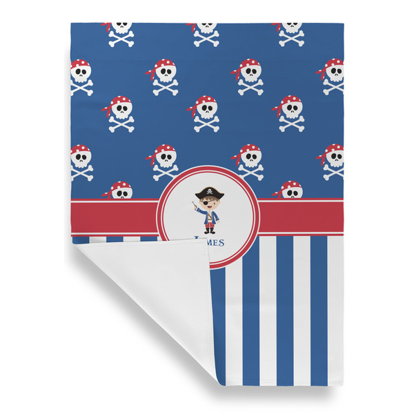 Blue Pirate House Flags - Single Sided - FRONT FOLDED