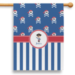 Blue Pirate 28" House Flag (Personalized)
