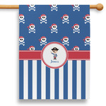 Blue Pirate 28" House Flag - Single Sided (Personalized)