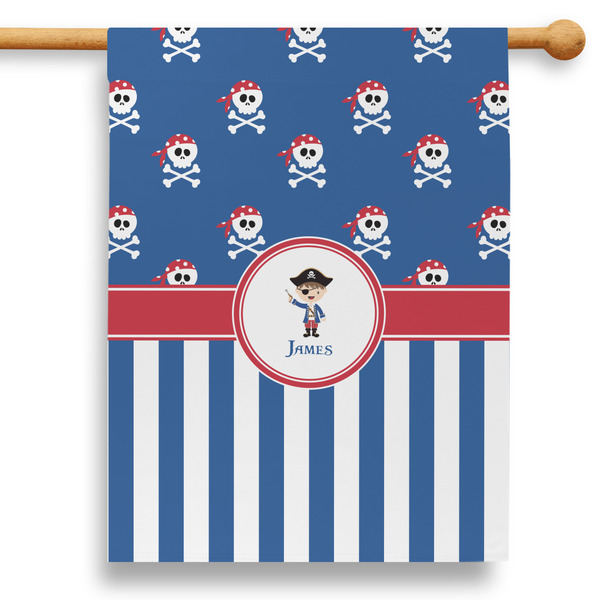 Custom Blue Pirate 28" House Flag (Personalized)