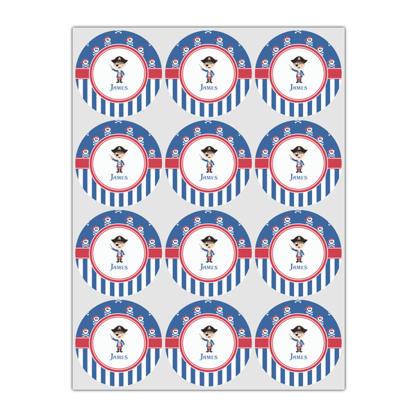Blue Pirate Icing Circle - Small - Set of 12