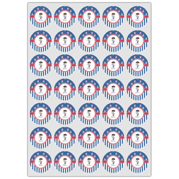 Blue Pirate Icing Circle - XSmall - Set of 35