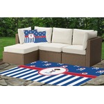 Blue Pirate Indoor / Outdoor Rug - Custom Size w/ Name or Text