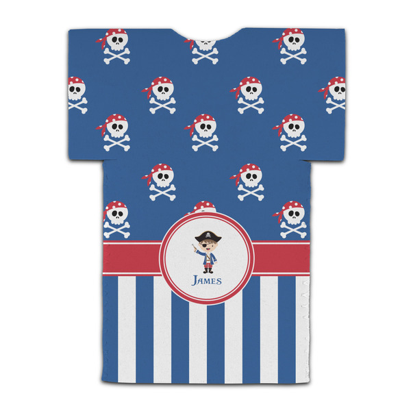 Blue Pirate Jersey Bottle Cooler - BACK (flat)