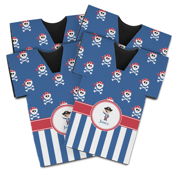 Blue Pirate Jersey Bottle Cooler - Set of 4 - MAIN (flat)