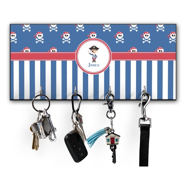 Custom Blue Pirate Key Hanger w/ 4 Hooks w/ Graphics and Text