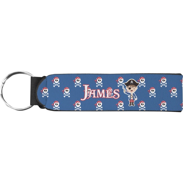 Custom Blue Pirate Neoprene Keychain Fob (Personalized)