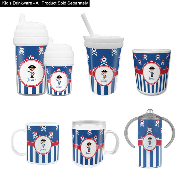 Blue Pirate Kid's Drinkware - Customized & Personalized