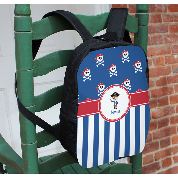 Blue Pirate Kids Backpack - In Context