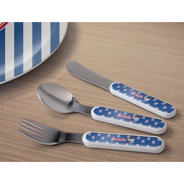 Blue Pirate Kids Flatware w/ Plate