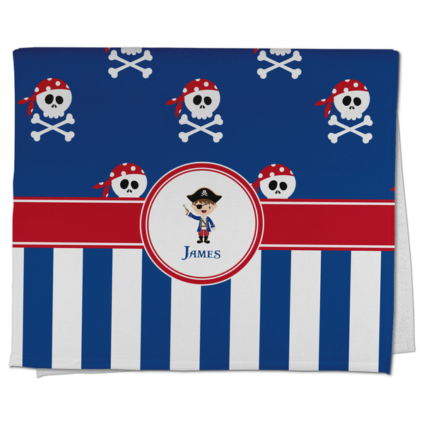 Custom Blue Pirate Kitchen Towel - Poly Cotton w/ Name or Text