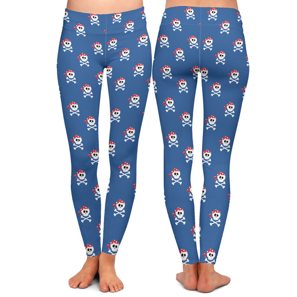 Blue Pirate Ladies Leggings - Front and Back