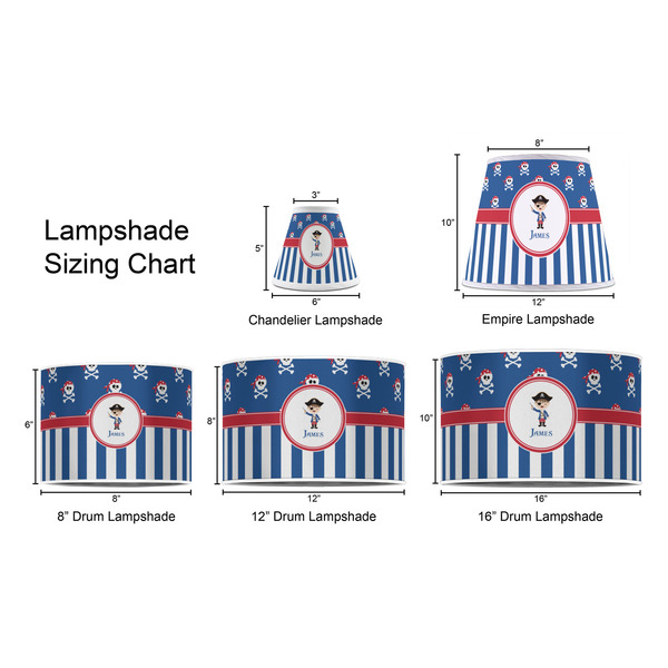 Blue Pirate Lampshade Sizing Chart