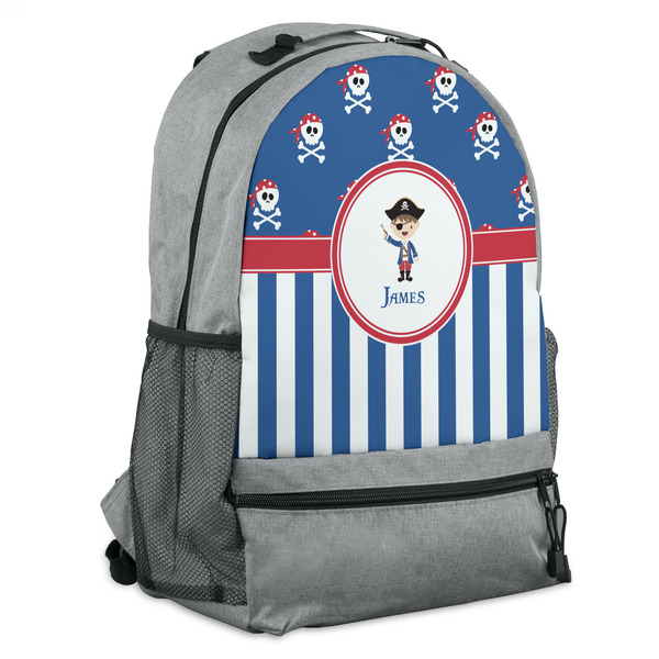 Custom Blue Pirate Backpack - Grey (Personalized)