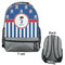 Blue Pirate Large Backpack - Gray - Front & Back View