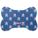Blue Pirate Bone Shaped Dog Food Mat (Large) (Personalized)