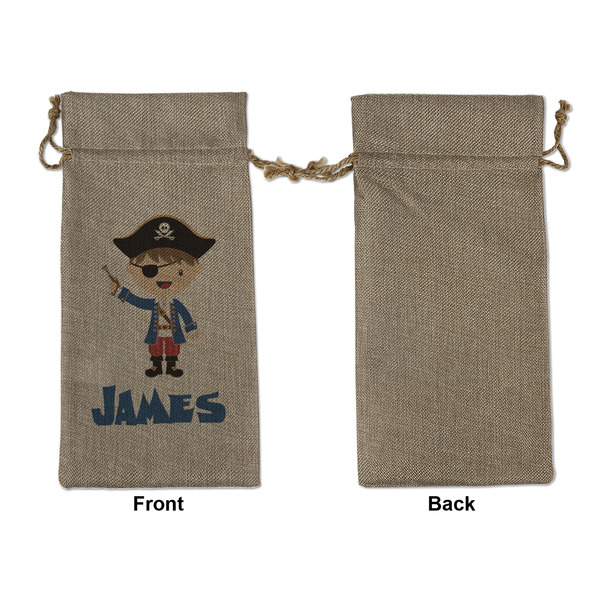 Blue Pirate Large Burlap Gift Bags - Front Approval