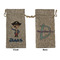 Blue Pirate Large Burlap Gift Bags - Front & Back