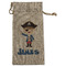 Blue Pirate Large Burlap Gift Bags - Front