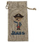Blue Pirate Large Burlap Gift Bag - Front (Personalized)