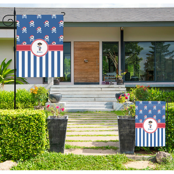 Blue Pirate Large Garden Flag - LIFESTYLE