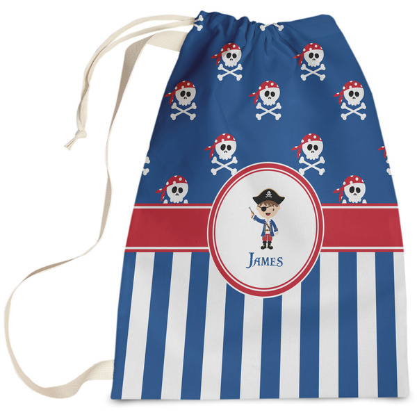 Custom Blue Pirate Laundry Bag (Personalized)