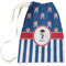 Blue Pirate Large Laundry Bag - Front View