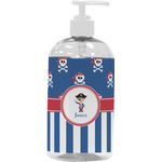 Blue Pirate Plastic Soap / Lotion Dispenser (16 oz - Large - White) (Personalized)