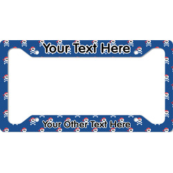 Blue Pirate License Plate Frame - Style A (Personalized)