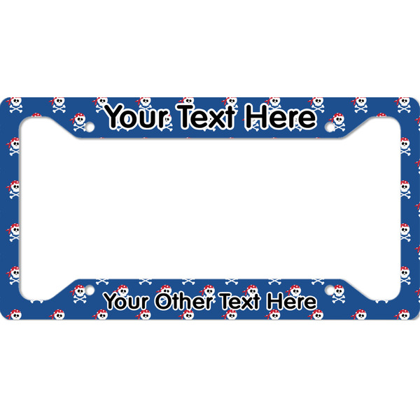 Custom Blue Pirate License Plate Frame - Style A (Personalized)