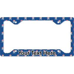 Blue Pirate License Plate Frame - Style C (Personalized)