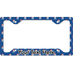 Blue Pirate License Plate Frame - Style C (Personalized)