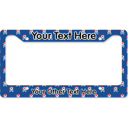 Blue Pirate License Plate Frame - Style B (Personalized)