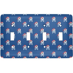 Blue Pirate Light Switch Cover (4 Toggle Plate)