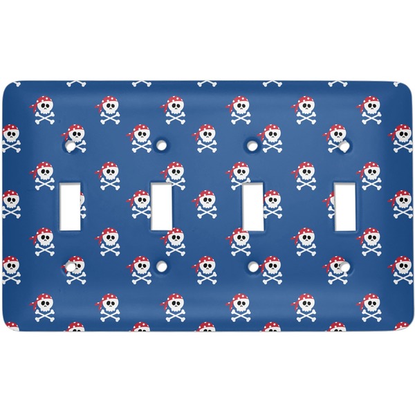 Custom Blue Pirate Light Switch Cover (4 Toggle Plate)