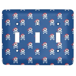 Blue Pirate Light Switch Cover (3 Toggle Plate)