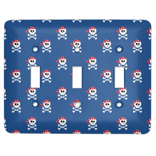 Custom Blue Pirate Light Switch Cover (3 Toggle Plate)